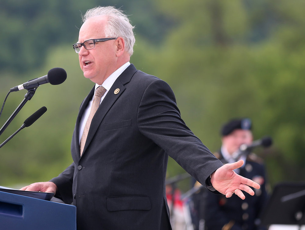 Keynote Speaker U.s. Representative Tim Walz Addressed The Crowd During 